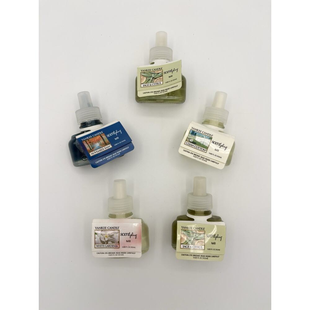 NEW Lot Of 5 Yankee Candle Scent Plug Refills MIXED LOT OF 5 NWT Air Freshener